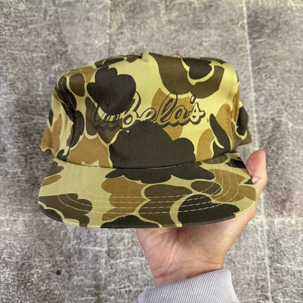 Men's Vintage 90's Cabela's Duck Hunting Camo Green Brown Snapback Hat Cap (VTG)